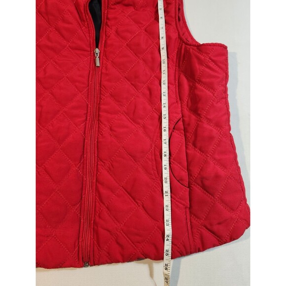 Jane Ashley Women's Size XL Festive Red Quitted Vest w/ Pockets - Picture 4 of 10